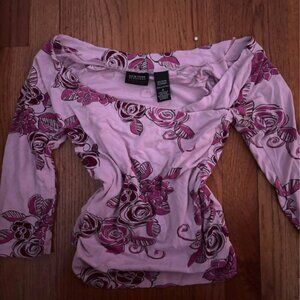 Floral Off-Shoulder Long Sleeve Top